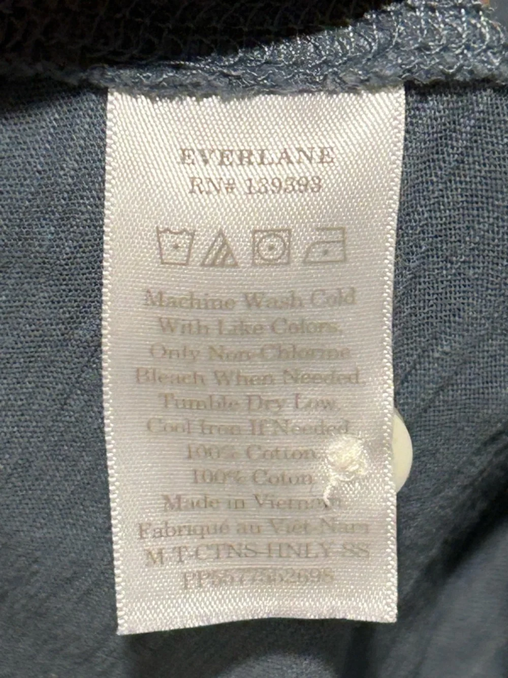 Everlane Cotton Slub Henley Tee in Slate Gray , size XL Inseam - Picture 4 of 5